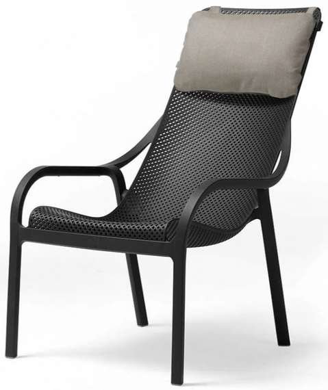 Кресло Net Lounge антрацит с серой подушкой
