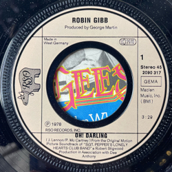 Винтажная виниловая пластинка 7 дюймов (маленькая пластинка) Robin Gibb Bee Gees Oh Darling (Германия 1978)