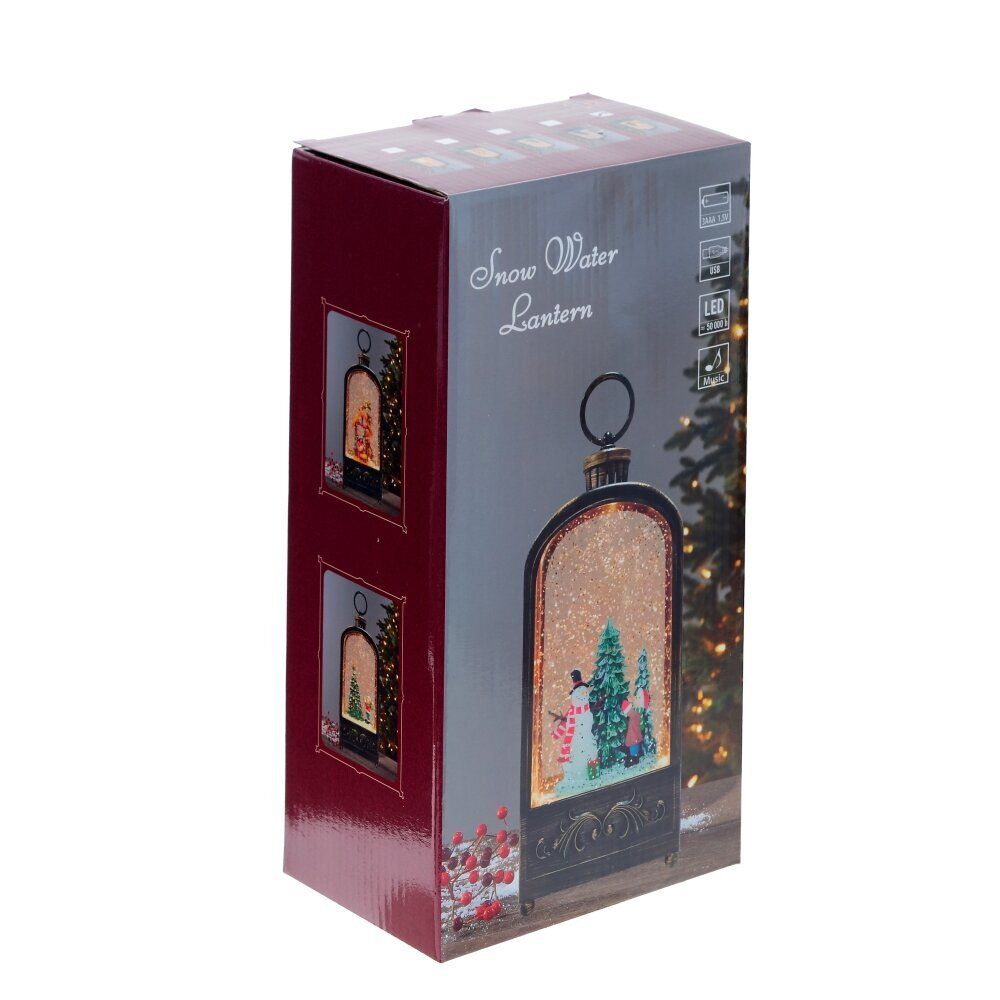 GAEM Изделие декоративное "Фонарь" (подсвет, муз, вьюга, 3хААА н/п +USB), L10 W6 H27 см