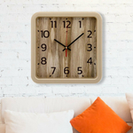 Часы настенные квадратные 29*29см "Текстура дерево", корпус бежевый