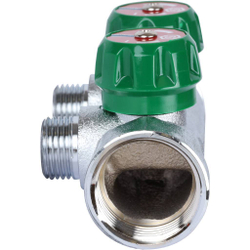 Коллектор регулирующий хром (дизайн FAR)  1", 2 отвода 1/2"