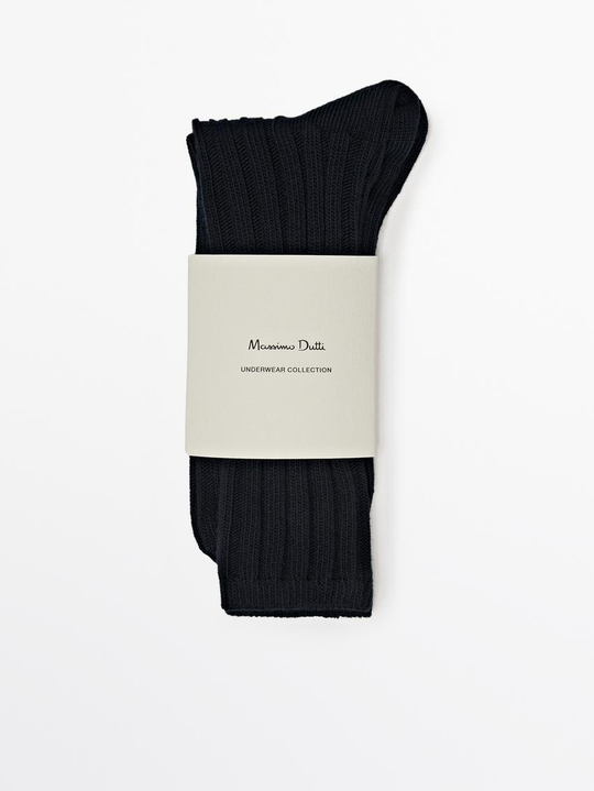 Massimo Dutti Носки из смесового хлопка, темно-синий
