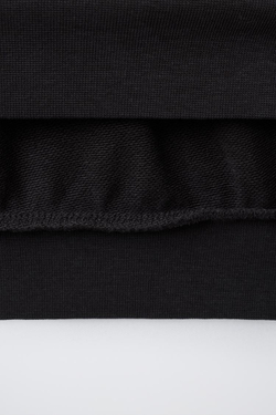 ZARA ФУТБОЛКА С НАДПИСЬЮ ИЗ ФУТЕРА, ТЕМНЫЙ АНТРАЦИТ