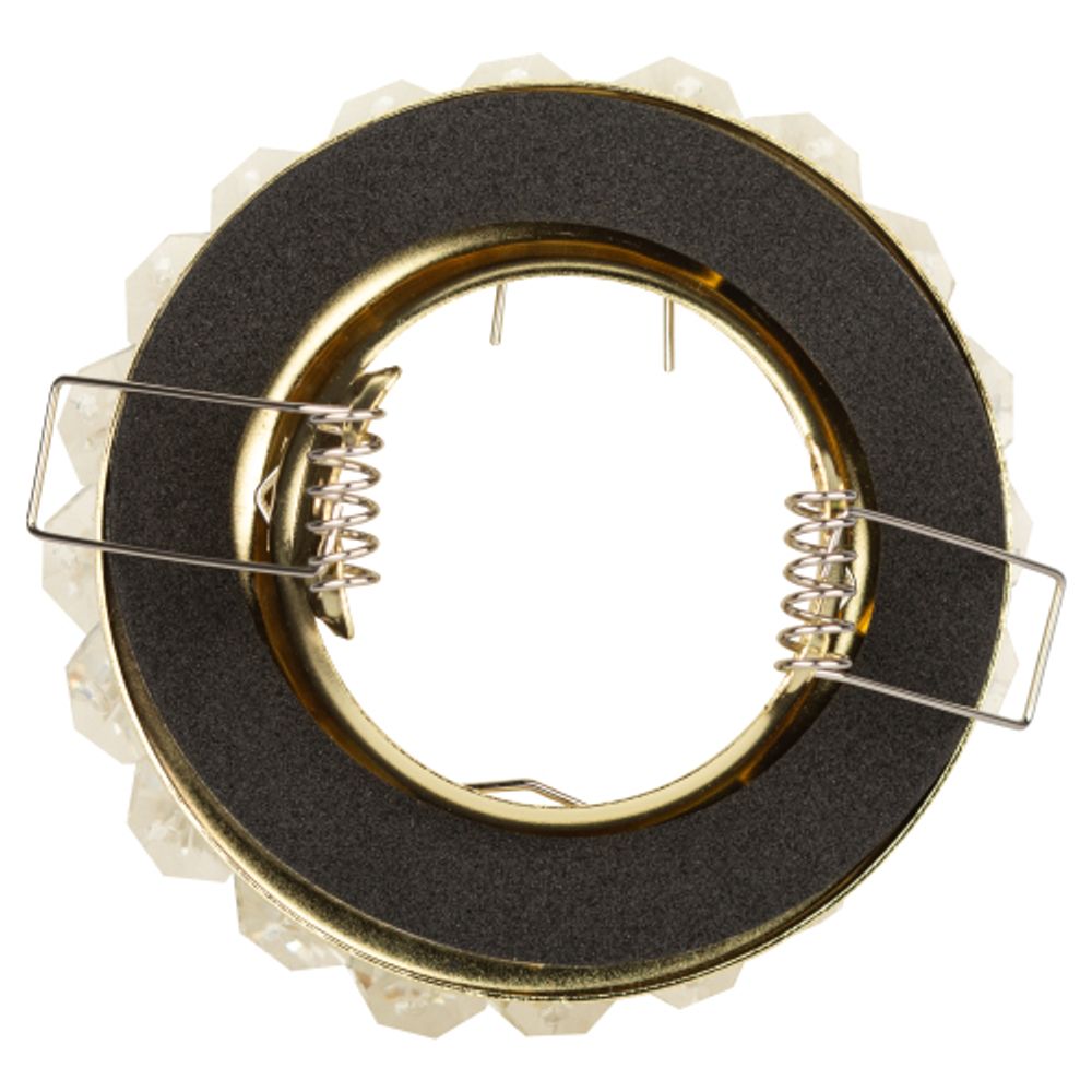 Светильник встраиваемый декоративный ЭРА DK16 GD/WH под лампу MR16 GU5.3 декор с хрусталиками прозрачный/золото | Декоративные встраиваемые светильники