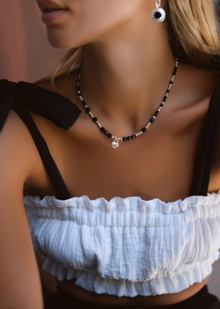 Колье-фенечка "Моно" с черным ониксом