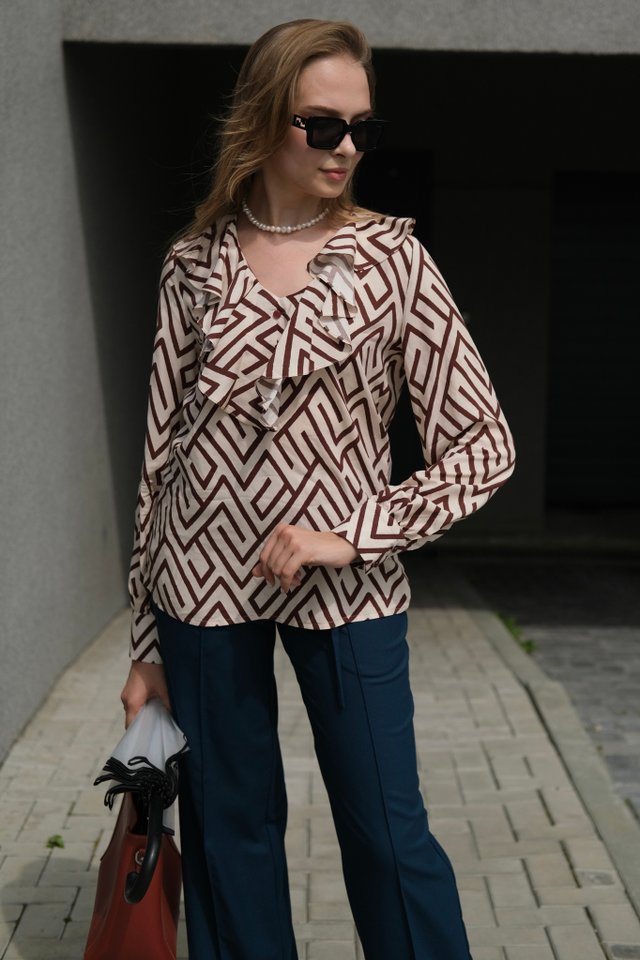 Блуза с геометрическим принтом из вискозы