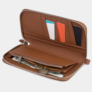 Кожаный кошелек, теленок цвета карамель