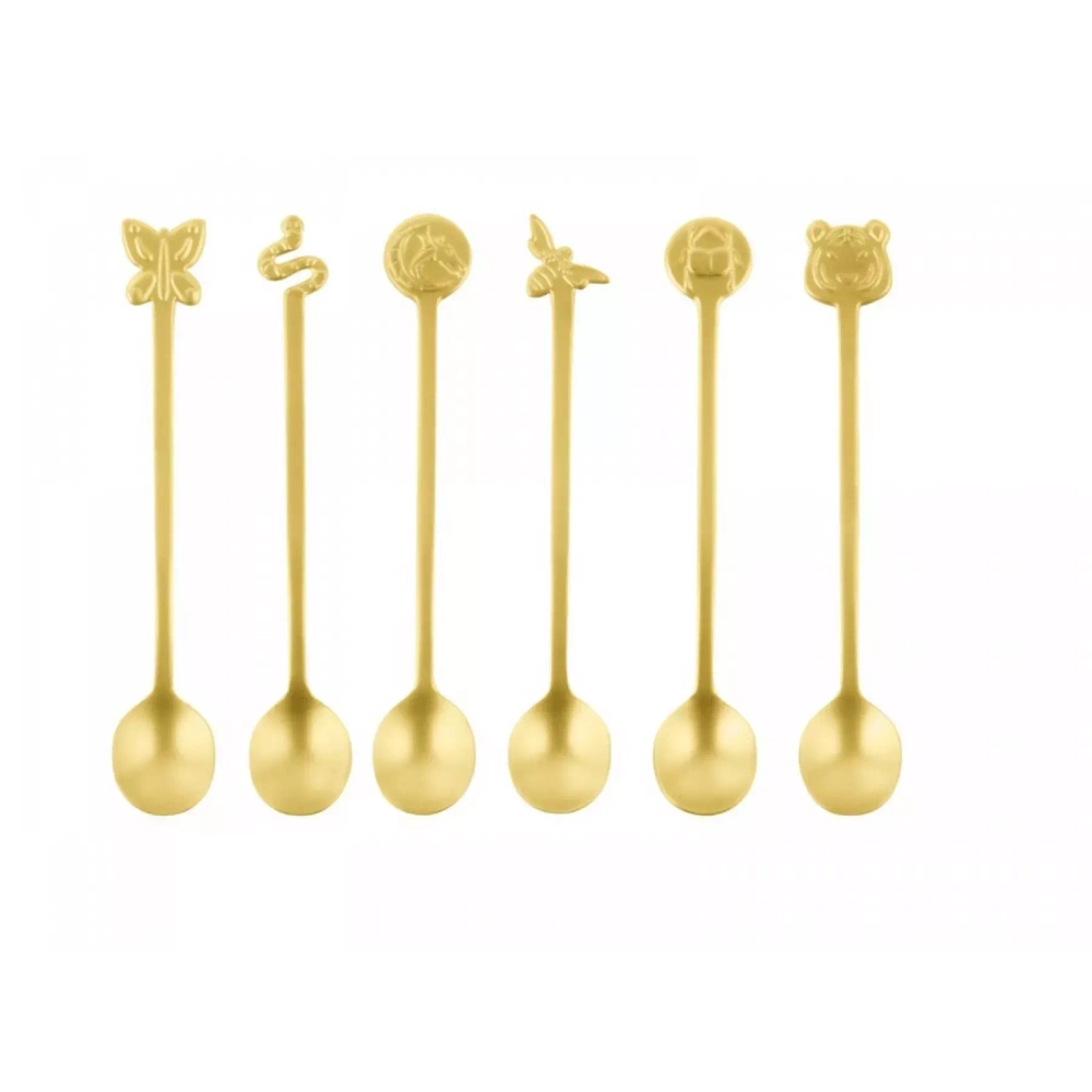 Sambonet - Набор из 6 ложек Party Fashion Gold / артикул   52649G42  / GTIN 8014808125676