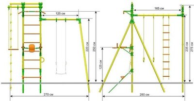 Детский спортивный комплекс с турником и брусьями Outdoor