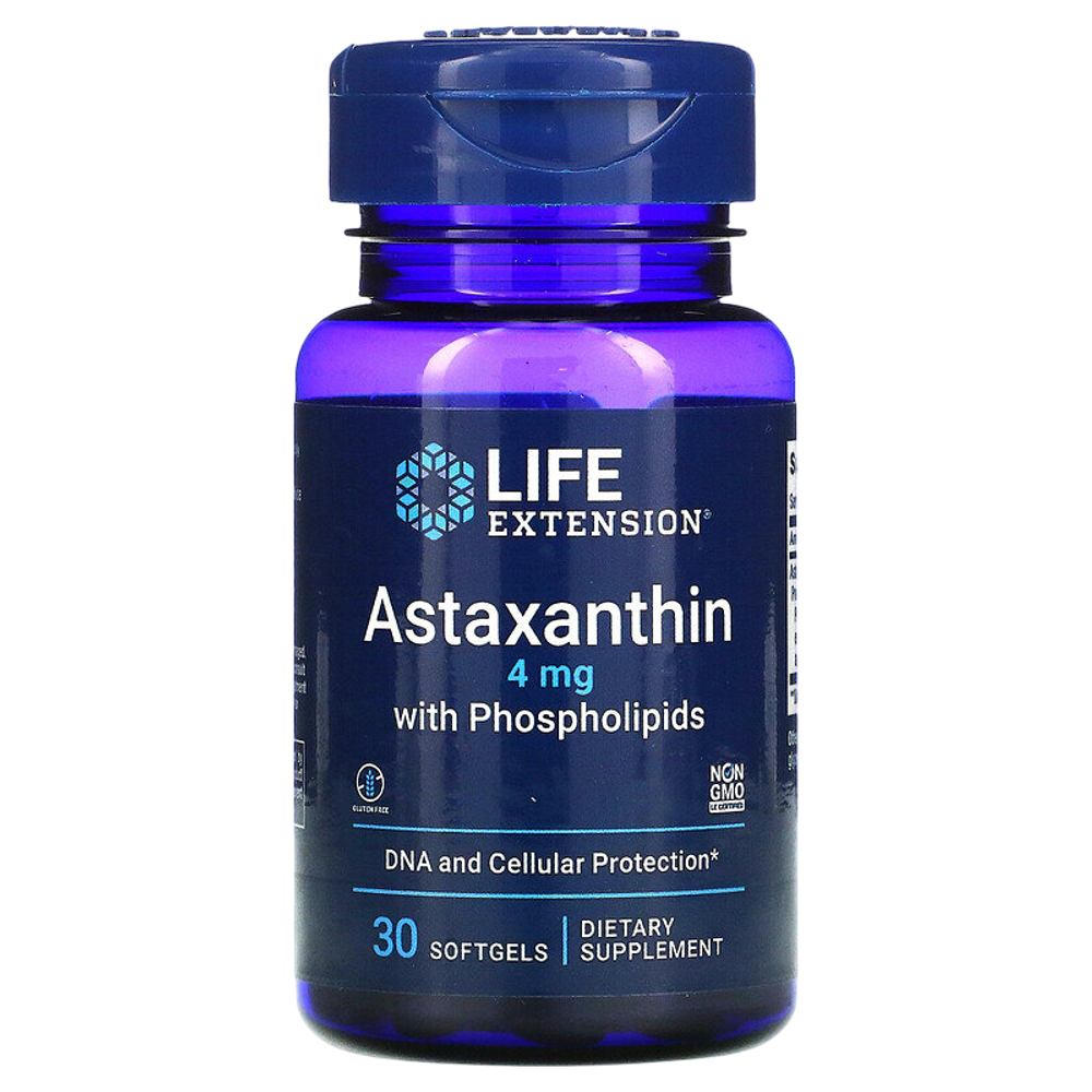 Life Extension Astaxanthin 4 mg 30 softgels, Астаксантин