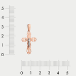 Крест православный из розового золота 585 пробы без вставки (арт. 74017)