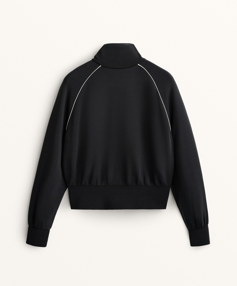 Oysho Толстовка с высоким воротником, черный