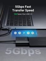 Конвертер/Адаптер с USB 3.0 на 3.5''/2.5'' SATA, без БП, UGREEN 60561