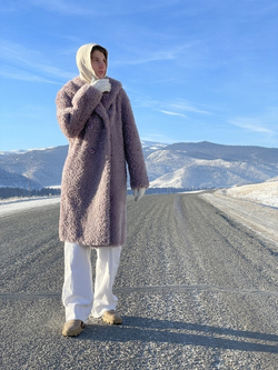 Шуба женская чебурашка тедди эко