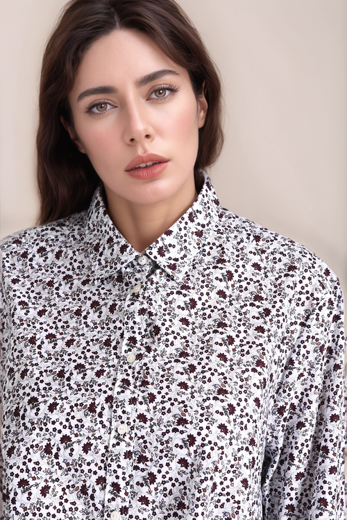 Блуза с цветочным узором Marina Rinaldi