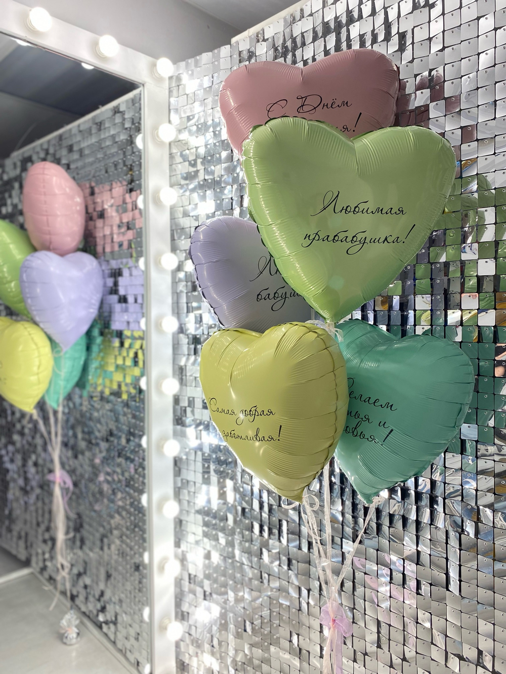 Воздушные шары сердца для мамы №720