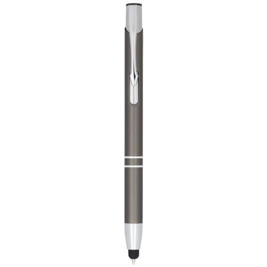 Шариковая кнопочная ручка-стилус Moneta из анодированного алюминия