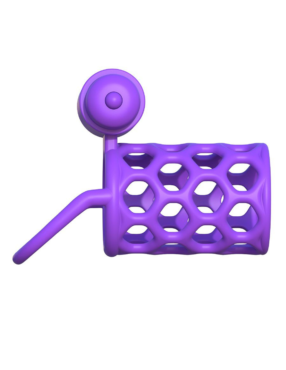 Фиолетовая насадка с подхватом мошонки и вибропулей (Цвет: фиолетовый)