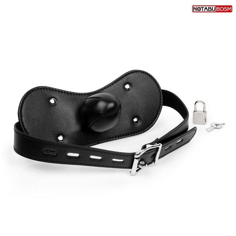 Оригинальный кляп с широким ремешком (Цвет: черный)