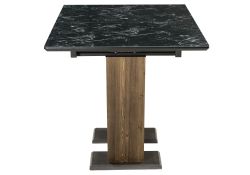 Стол на тумбе Иматра 140(180)х80х76 мрамор черный / черная шагрень