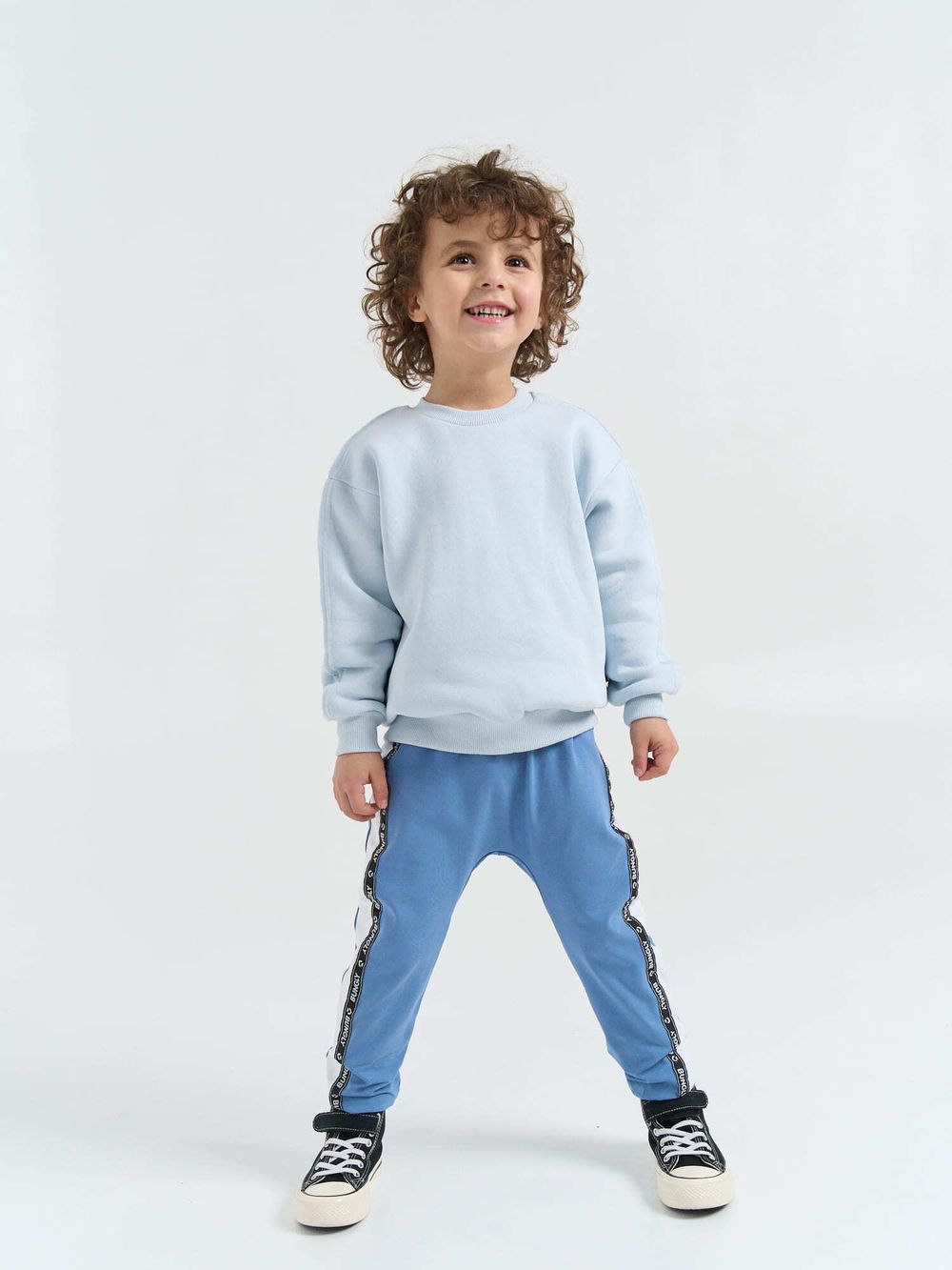 Брюки со спущенным шагом и лампасами "Деним"