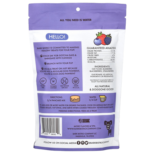 Bark Bistro, Worlds First Pooch блины, суперягодный вкус, 396 г (14 унций)