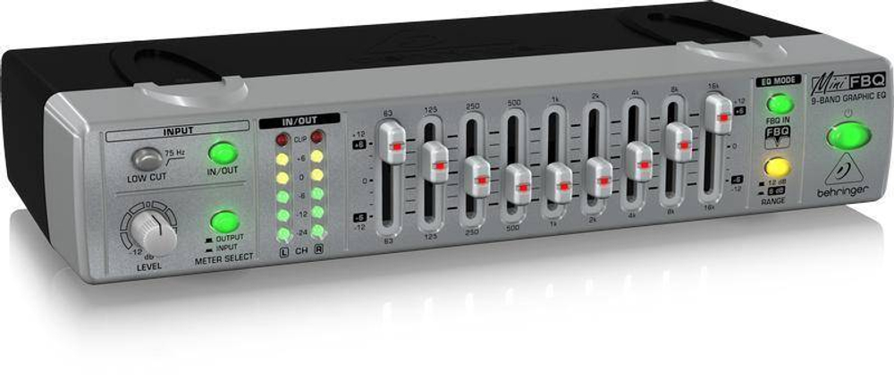 BEHRINGER MINIFBQ FBQ800 компактный 9-полосный графический эквалайзер с подавителем обратной связи