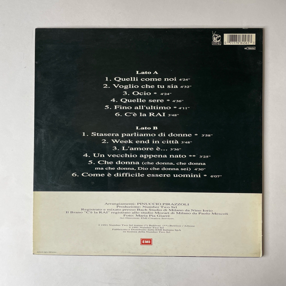 Винтажная виниловая пластинка LP Toto Cutugno Тото Кутуньо Non E Facile Essere Uomini (Италия 1991)