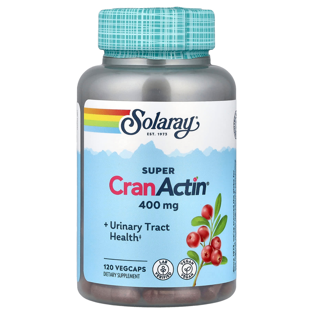 Solaray, Super CranActin® со смесью трав для поддержки, 400 мг, 120 растительных капсул