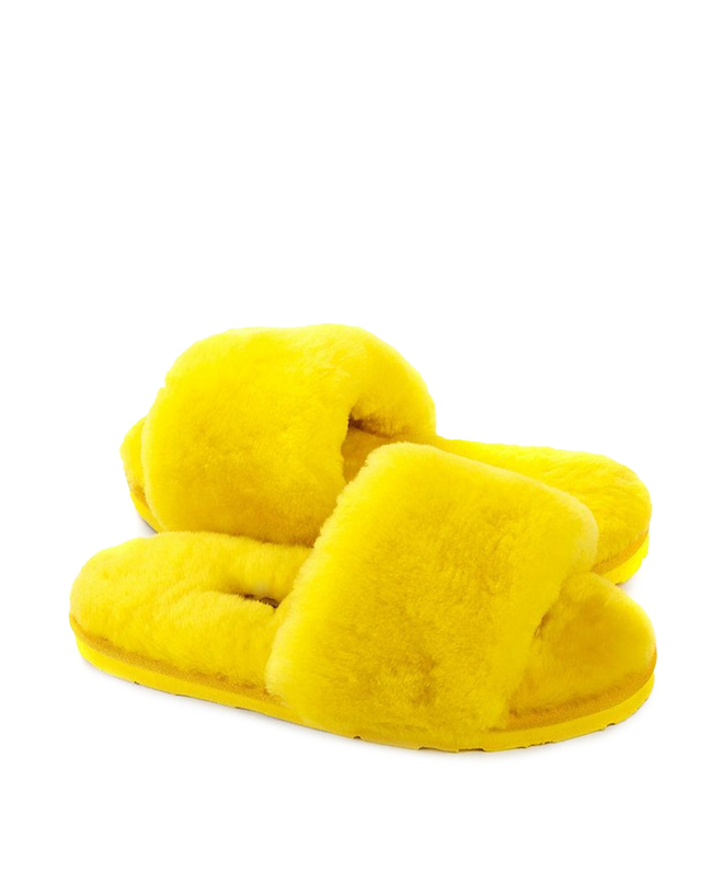 FLUFF SLIDE SLIPPER-yellow