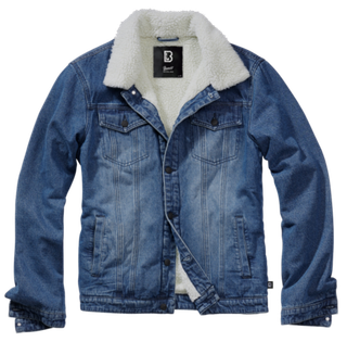 Brandit SHERPA DENIM JACKET denim blue-off white