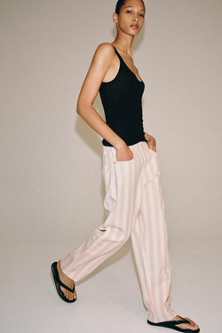 ZARA ЗАУЖЕННЫЕ ДЖИНСЫ В ПОЛОСКУ СО СРЕДНЕЙ ПОСАДКОЙ — ZW COLLECTION, ПОЛОСКИ