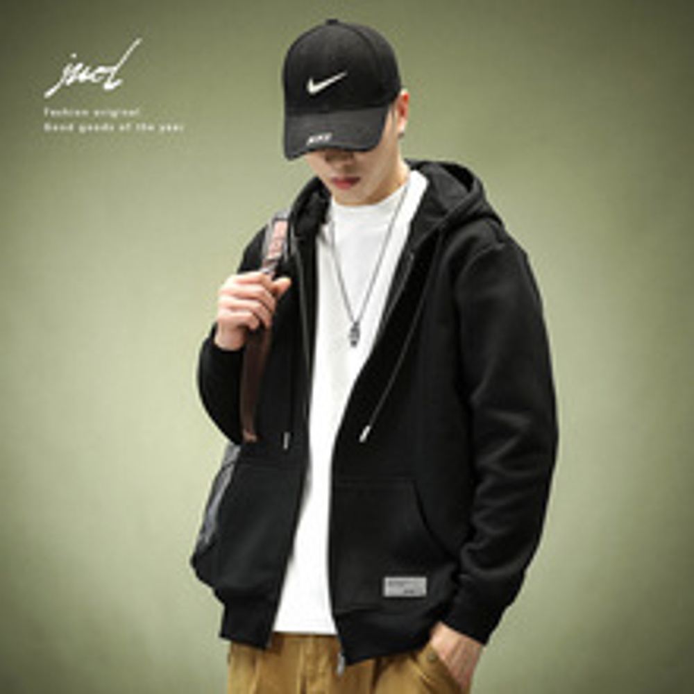 Мужская спортивная толстовка с молнией и капюшоном в японском стиле