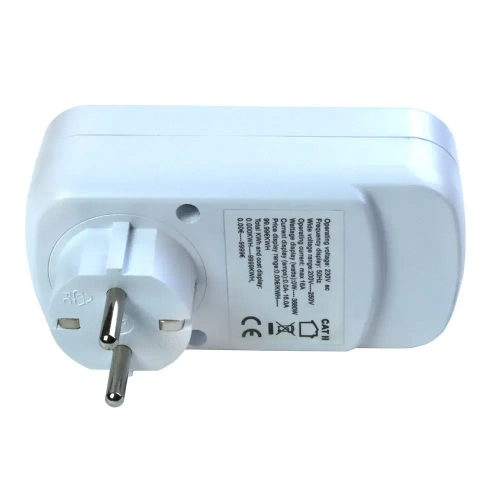 Ваттметр в розетку цифровой Bitok PM11, счетчик контроль потребления электроэнергии