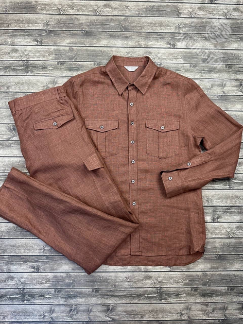 Льняной летний костюм Brunello Cucinelli