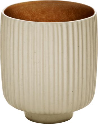 NARA BROWN - Чашка без ручек с рельефным бортиком D=8 см, H=9,5 см 320 мл цвет: бежево-коричневый; керамика NARA BROWN артикул 7015450/016150, PLAYGROUND