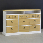 Комод деревянный Тэа с полкой из сосны, 9 ящиков