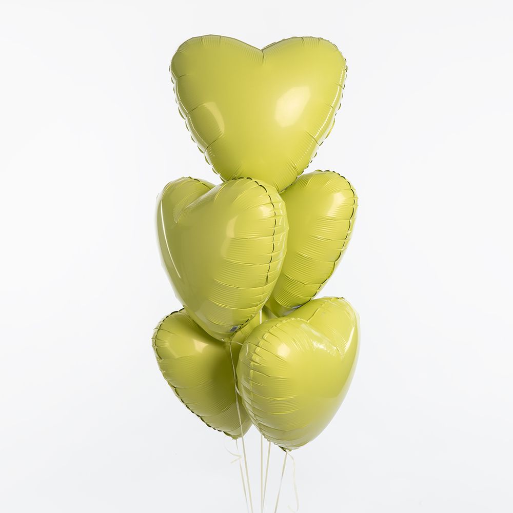 Ag Шар Сердце 18'' / 46 см, Мистик Лимон сатин (БГ-15)  Изображение3