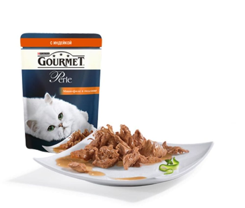 *Влажный корм Gourmet Перл Нежное филе для кошек с индейкой в соусе, Пауч 85 г *Влажный корм Gourmet Перл Нежное филе для кошек с индейкой в соусе, Пауч 85 г
