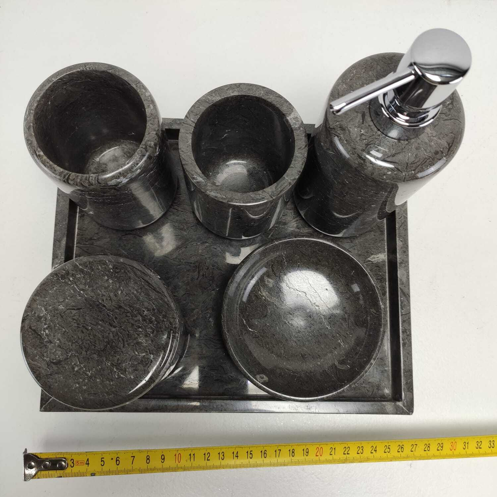 Набор из мрамора 7 предм Nature Set Black NM-6169 квадрат