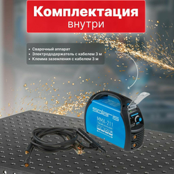 Сварочный инвертор Solaris MMA 211, ручная дуговая MMA-сварка, цифровая индикация, 20-210A, 5.6 кВ·А