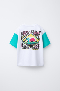 ZARA X BODY GLOVE ® ФУТБОЛКА С КОНТРАСТНЫМИ РУКАВАМИ, БЕЛЫЙ