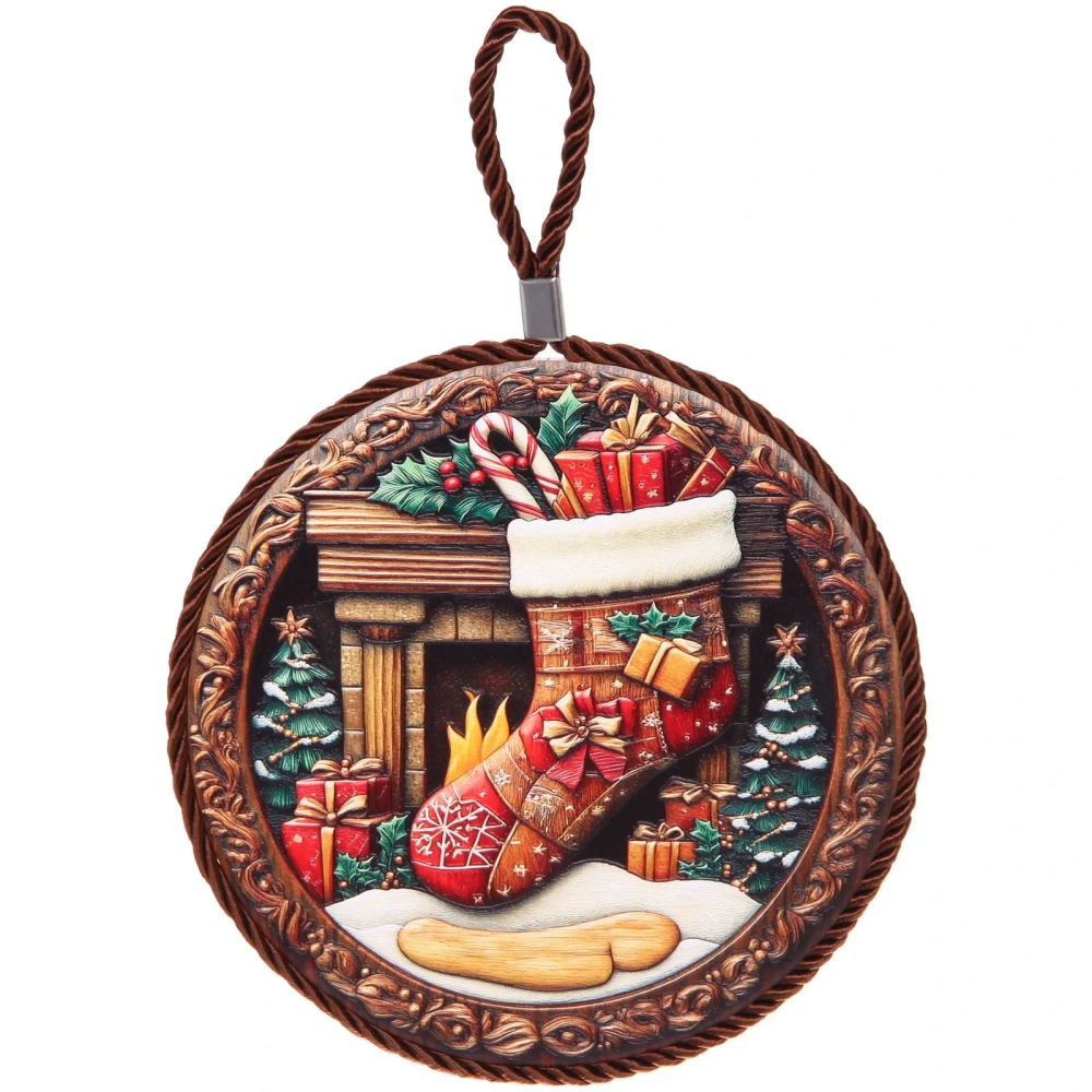 Подставка под горячее керамика 16см «Рождественский носок»