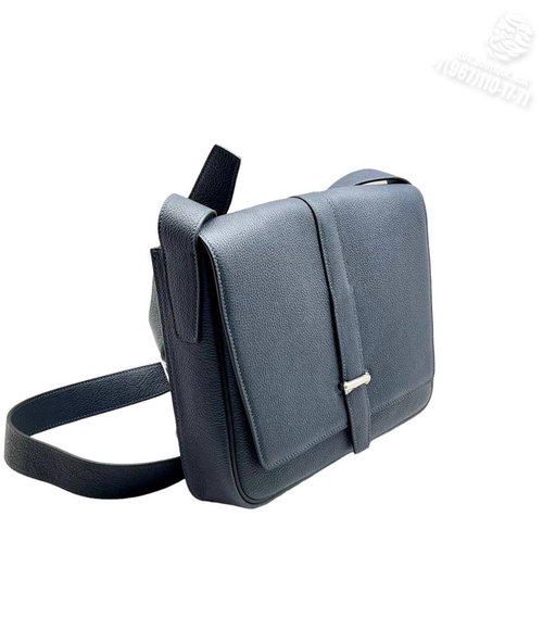 Сумка через плечо Hermes вертикальный мессенджер темно-синяя