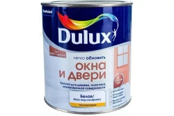DULUX Краска, до 30°, Акриловая дисперсия, Полуглянцевое покрытие, 0.75 л, 0.75 кг, белый