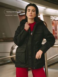 Парка демисезонная "Уголь" женская