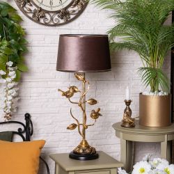 Настольная лампа Терра Spring Каштан с абажуром Тюссо Кофе