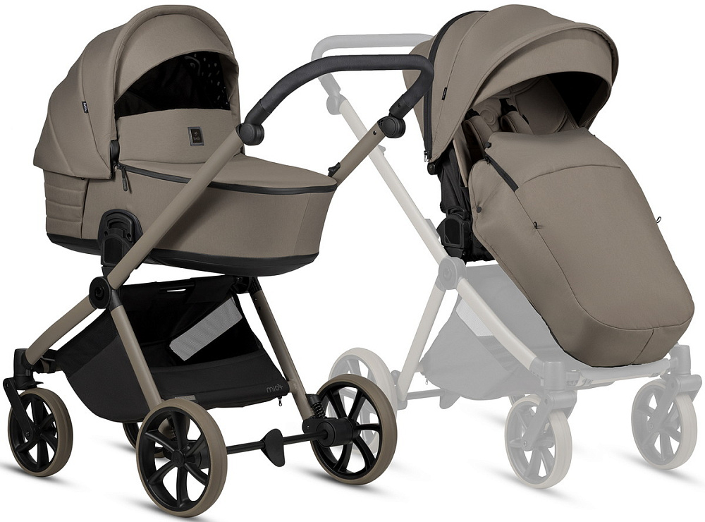 Детская коляска Tutis Mio 3 Plus Essential New 3 в 1 с автокреслом Beno Black 1622078 Taupe Deep