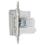 SKANDY Розетка 1-местная с заземлением с защитными шторками и крышкой 16А IP44 SK-R11N металл никель IEK