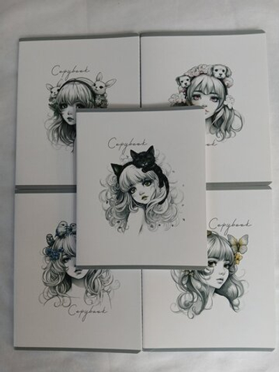 Тетради 48 листа А5+. "ИМБА-Леди", общая, клетка. Формат А5+ (163*203 мм). Арт.120022. С полями. Комплект 5 шт.